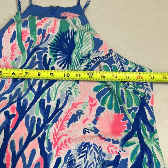 Lilly Pulitzer Jet Stream Pearl Romper Dress Blue Green Pink Women’s Size 4 - Picture 6 of 15